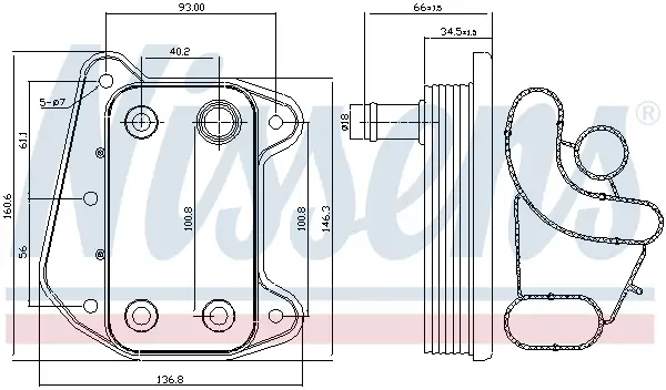Sonderaktion NISSENS 90622 - Ölkühler, Motoröl - ** FIRST FIT **