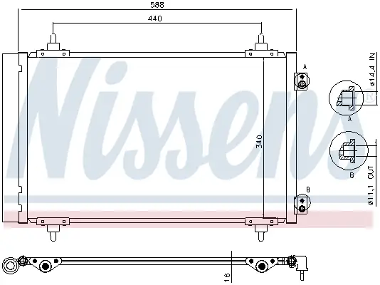 Ausverkauf NISSENS 940111 - Kondensator, Klimaanlage - ** FIRST FIT **