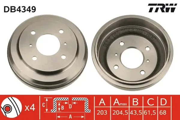 TRW DB4349 - Bremstrommel Kracherpreis
