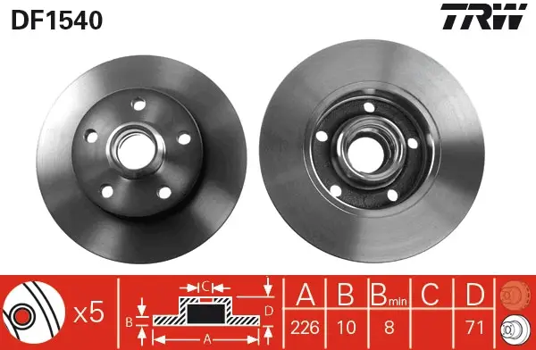 TRW DF1540 - Bremsscheibe Neu