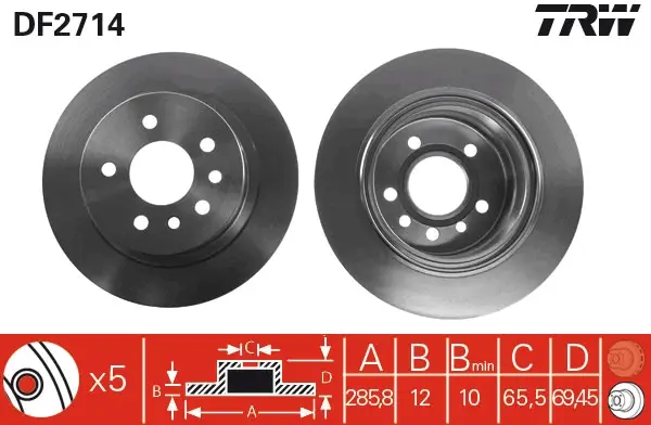 Sonderangebot TRW DF2714 - Bremsscheibe
