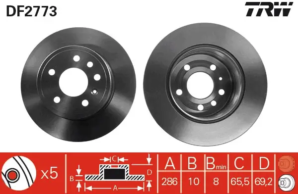 Günstig TRW DF2773 - Bremsscheibe