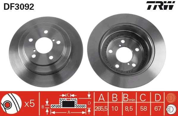 TRW DF3092 - Bremsscheibe Ausverkauf