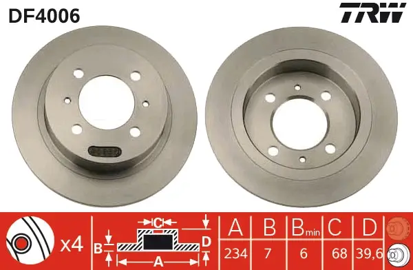 TRW DF4006 - Bremsscheibe Sichere Zahlung