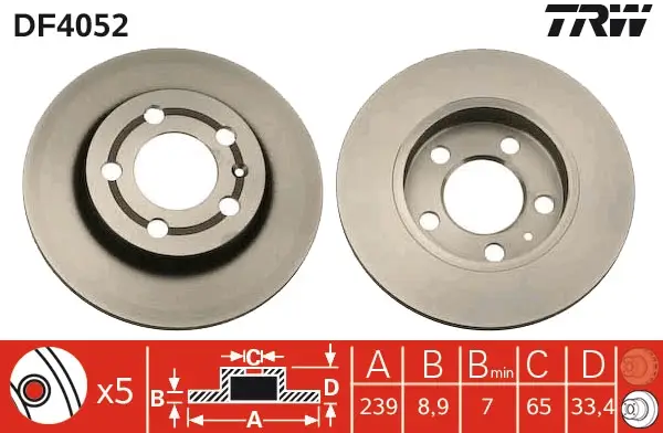TRW DF4052 - Bremsscheibe Begrenztes Angebot