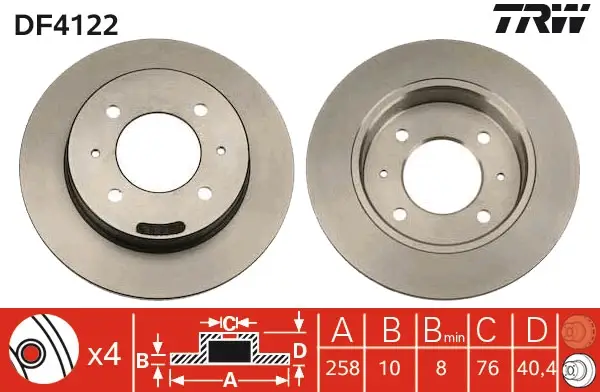 TRW DF4122 - Bremsscheibe Echt