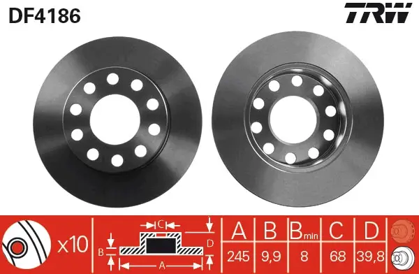 Top-Seller TRW DF4186 - Bremsscheibe