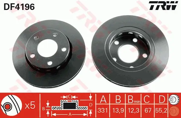TRW DF4196 - Bremsscheibe Aktuell