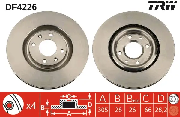 TRW DF4226 - Bremsscheibe Geprüft