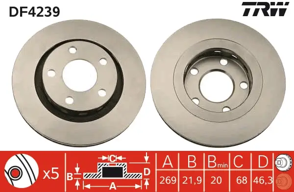 Beliebt TRW DF4239 - Bremsscheibe