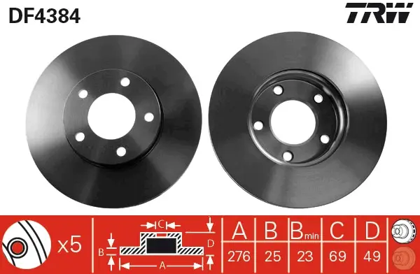 TRW DF4384 - Bremsscheibe Neue Kollektion