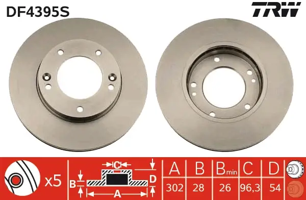 TRW DF4395S - Bremsscheibe - TRW SINGLE Markenware