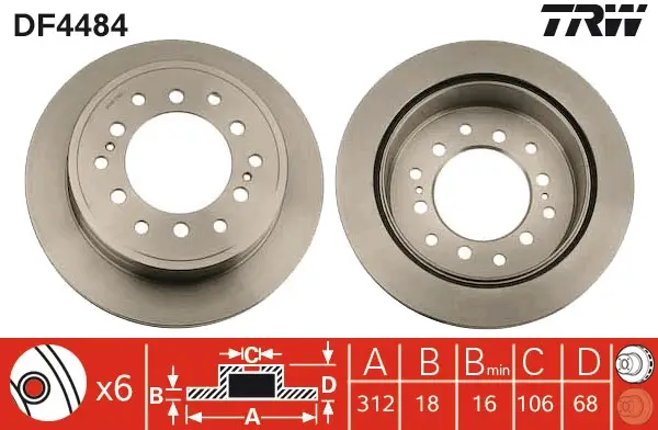 TRW DF4484 - Bremsscheibe Bestpreis