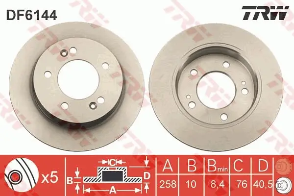 TRW DF6144 - Bremsscheibe Nur Für Kurze Zeit