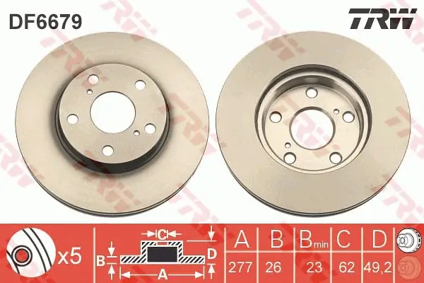TRW DF6679 - Bremsscheibe Geprüft