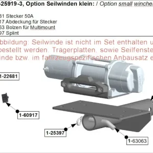 Option kleine Seilwinden für Hidden Multi-Mount, inkl Bolzen und Stecker Bestpreis