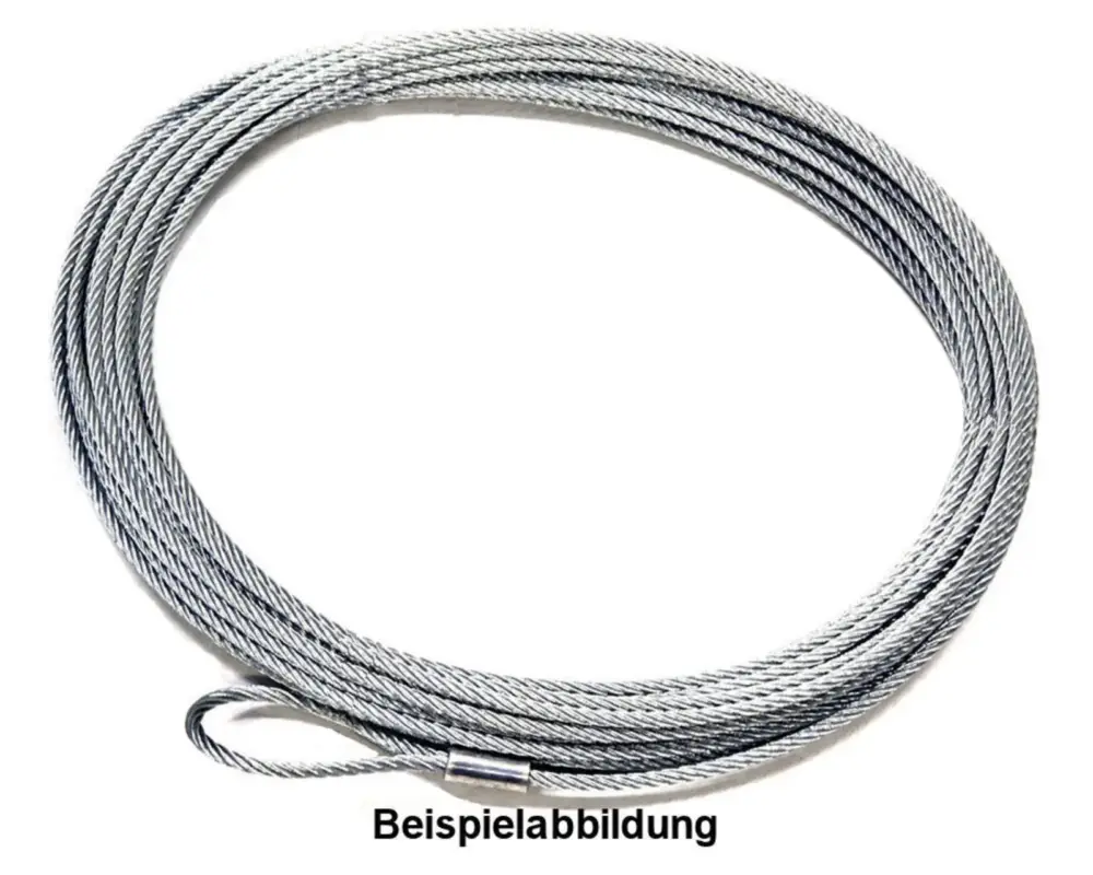 Stahlseil 15m x 5mm, Mbk 16,3 kN, Haken, Ösenhaken 6-8, Ende glatt, DC1200 Top-Preis