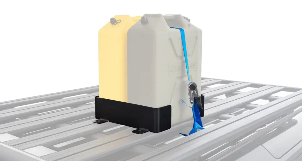 Rhino Rack Doppel Kanisterhalter inkl. "Zwifloc" und Zurrgurt, horizontal Ausverkauf
