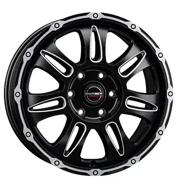CW-Alufelge CW8 8x18 ET+48 6x130 84,1 Sprinter/Grenadier, schwarz matt poliert Abverkauf