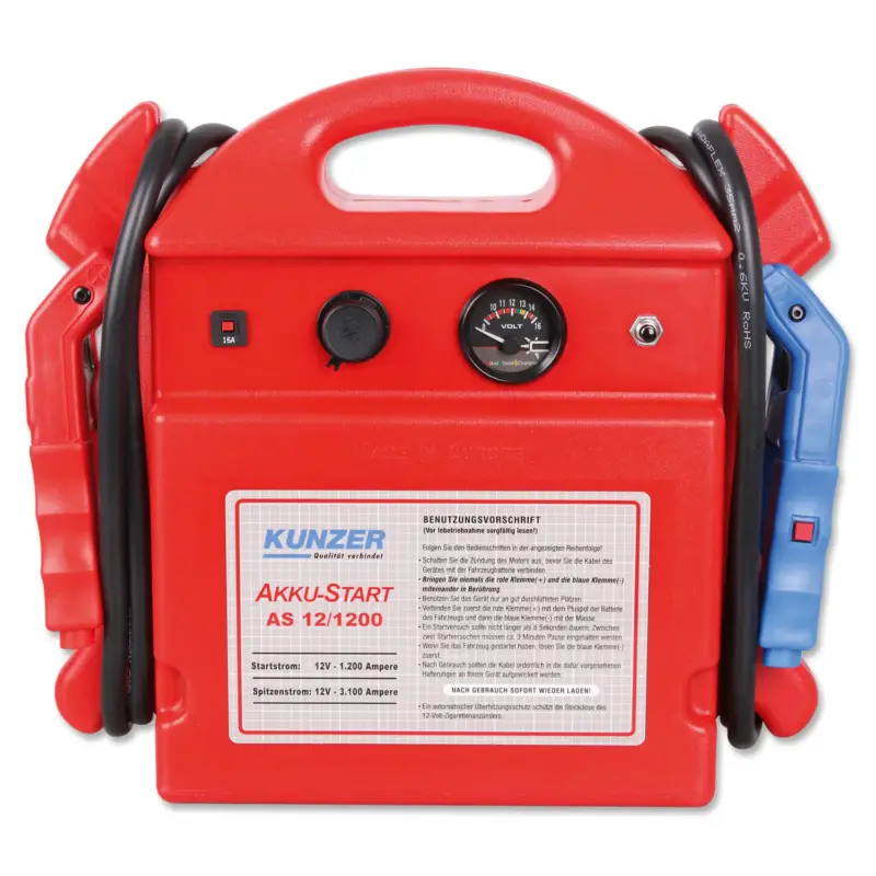 Kunzer Akkustart 12V AS 12/1200 Spitzenstromstärke 3100 A, Startstrom 1200 A Meistverkauft