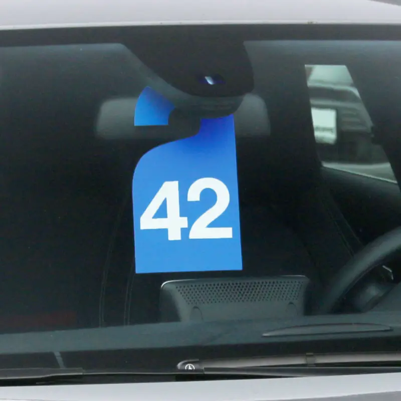 Mega-Angebot Spiegelanhänger Leitzahl-Anhänger 2-seitig beschriftet Nr. 1 bis 99 möglich Blau mit Nr.