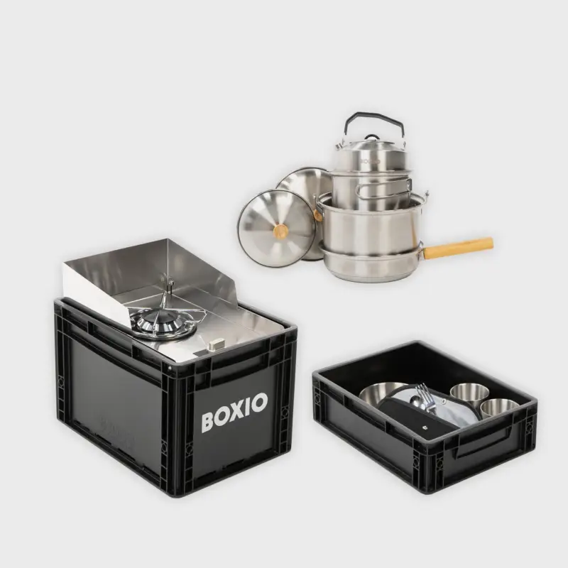 Markenprodukt Camping-Kochset I BOXIO COOK MAX+