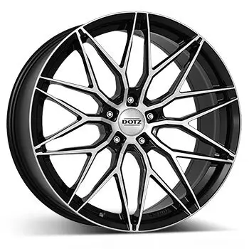 8 x 18 ET 45 DOTZ Felge für Ford Tourneo Connect in schwarz/poliert Sonderaktion
