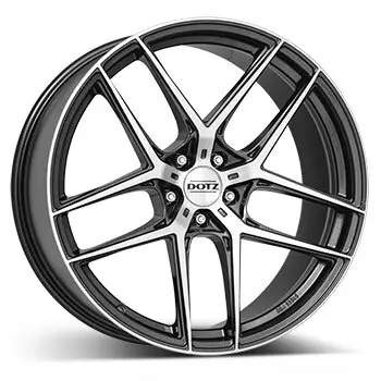 8 x 19 ET 45 DOTZ Felge für Ford Tourneo Connect in gunmetal (dunkelgrau gebürstet)/poliert Sonderangebot